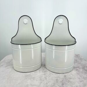 Farmhouse Inspired Factory Distressed Hanging or Standing Planters EUC